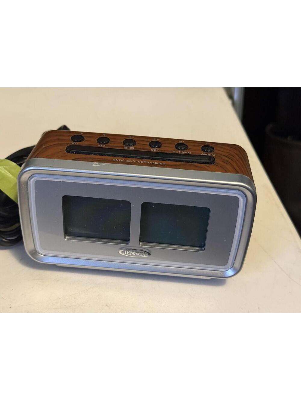 Jensen JCR-232 AM / FM Dual Alarm Clock Radio Brown